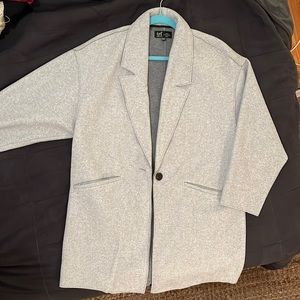 Trf collection Zara grey coat unstructured jacket open seam, size Medium